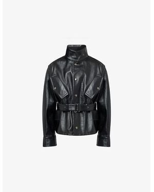 Maison Margiela Belted Regular-Fit Coated-Cotton Jacket - Black
