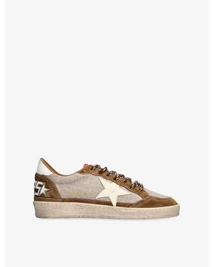 Golden Goose Ballstar 15845 Wool-Leather Blend Trainers - Natural