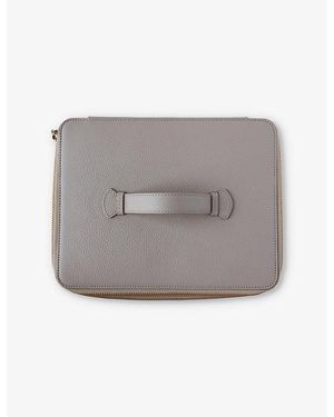 Monica Vinader Logo-Embossed Extra Large Leather Jewellery Box - Grey