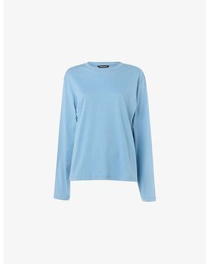 Whistles Relaxed-Fit Round-Neck Cotton-Jersey T-Shirt - Blue