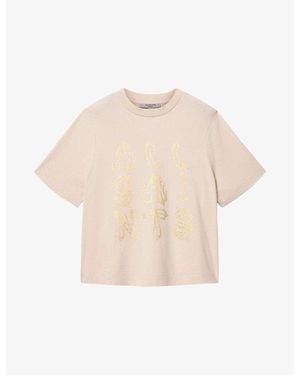 AllSaints Ella Lisa Logo-Print Cotton T-Shirt - Natural