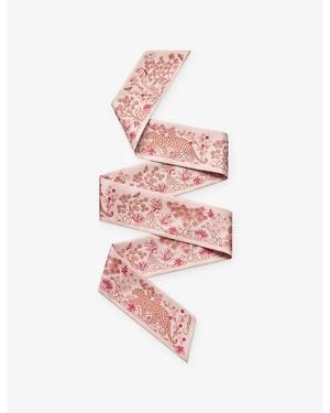 Cartier Panthère Fauna And Flora Silk Bandeau Scarf - Pink