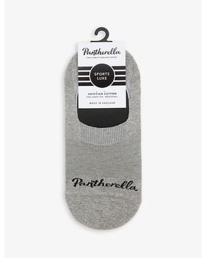 Pantherella Logo Cotton-Blend Invisible Socks - Grey