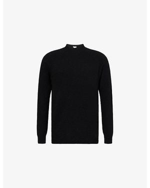 Sunspel Crewneck Relaxed-Fit Lambswool Jumper - Black
