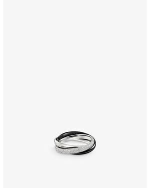 Cartier Trinity Small 18Ct- Ceramic And 0.46Ct Brilliant-Cut Diamond Ring - White