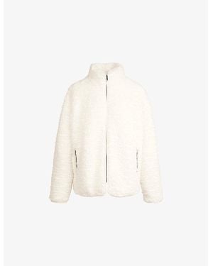 Skims Oversized-Fit Mock-Neck Faux-Fur Jacket - White