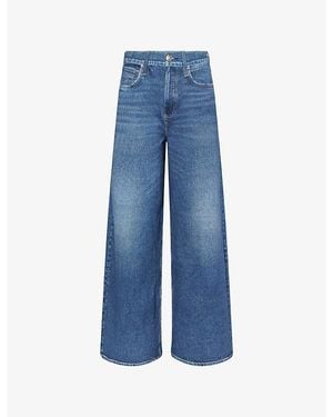 Rag & Bone Miramar Terry Sofie Wide-Leg Cotton Trousers - Blue