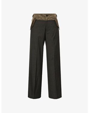 Sacai Glen Check Wool Pants - Black