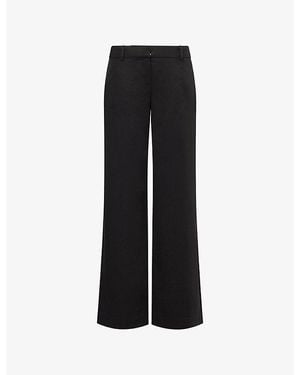 Reformation Gisele Low-Rise Woven Trousers - Black