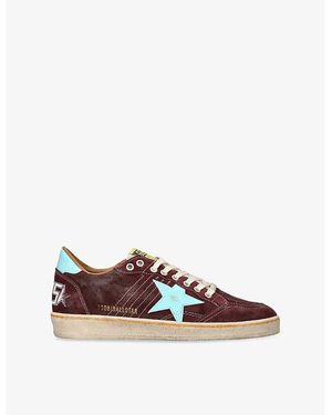 Golden Goose Ball Star Suede Low-Top Trainers - Brown