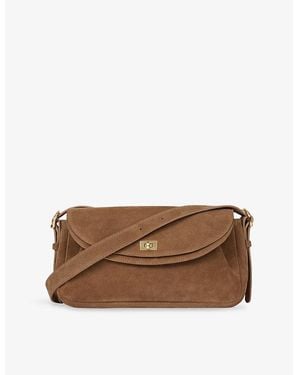 Sandro Le Mambo Suede Shoulder Bag - Brown