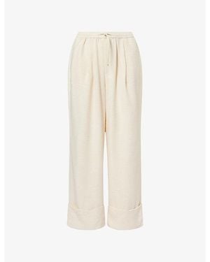 The Couture Club Deep Hem Woven Trousers - Natural