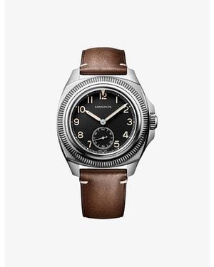 Longines L2.838.4.53.0 Pilot Majetek Stainless-Steel Automatic Watch - Black