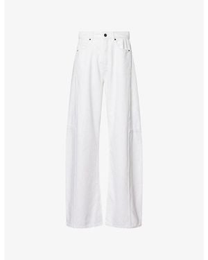 ME+EM Exaggerated Tapered Cotton Jeans - White
