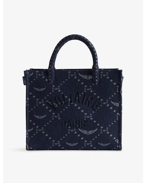 Zadig & Voltaire Angel Branded Denim Tote Bag - Blue