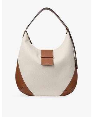 Jimmy Choo Bar Hobo Canvas Shoulder Bag - White