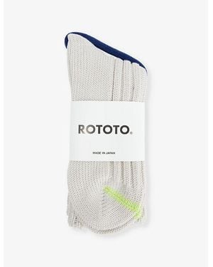 RoToTo Chunky Ribbed Mid-Calf Cotton-Blend Knit Socks - White