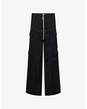 Rick Owens Cargobelas Flared Stretch-Cotton Pants - Black