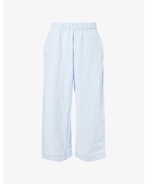 Lounge Underwear Textured Cotton Pyjama Bottoms - Blue