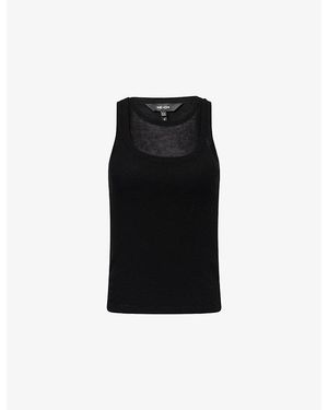 ME+EM Double Layer Slim-Fit Knitted Vest Top - Black