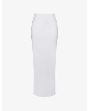 House Of Cb Lyra V-Back Draped Stretch-Cotton Maxi Skirt - White