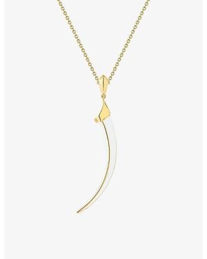 Shaun Leane Sabre Solis 18Ct-Plated Vermeil Sterling- And Enamel Pendant Necklace - Metallic