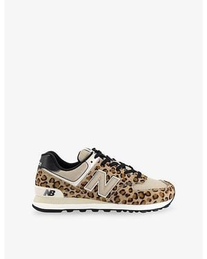 New Balance 574 Suede And Mesh Trainers - Natural