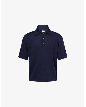 Bottega Veneta String Linen Knit Polo in Black for Men | Lyst