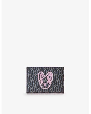 Claudie Pierlot Toto-Print Monogram Canvas Cardholder - White