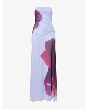 Bec & Bridge Georgiana Strapless Woven Maxi Dress - Purple