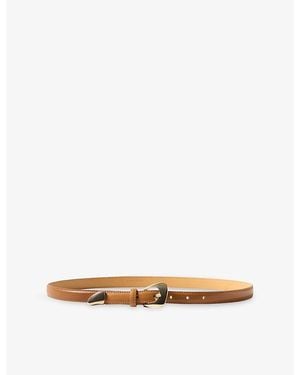 Claudie Pierlot Sculptural-Buckle Leather Belt - Natural