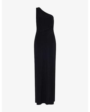 Ralph Lauren One-Shoulder Jersey Maxi Dress - Black