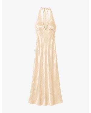 OMNES Mayci Halterneck Woven Maxi Dress - Natural