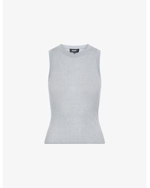 ME+EM Barely There Ribbed Wool And Cashmere Vest - Blue