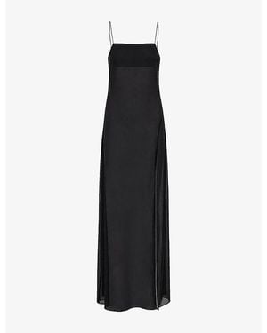 Because Of Alice Longline Sheer Chiffon Cami Top - Black