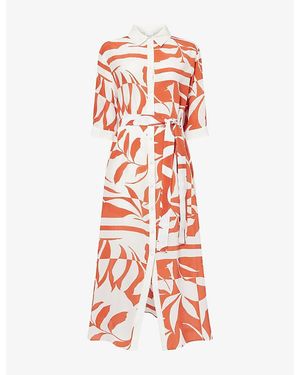 Max Mara Angio Printed Silk Kaftan - Red