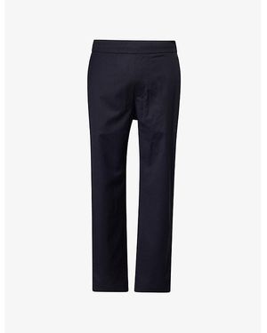 dunhill Drawstring Tapered-Leg Stretch-Wool Trousers - Blue