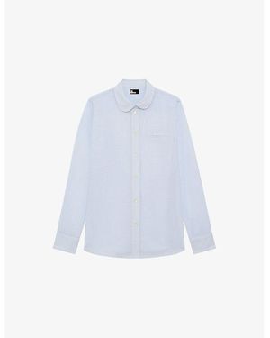 The Kooples Checked Straight-Cut Cotton Shirt - Blue