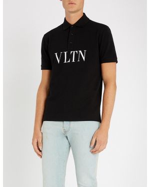 Valentino Garavani Vltn Print Polo Shirt - Black