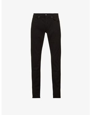 PAIGE Federal Slim-Fit Straight-Leg Stretch-Denim Jeans - Black