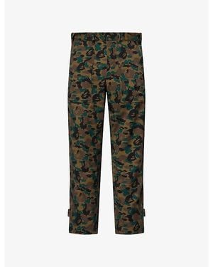A Bathing Ape Bape X Kazuki Camo Woven Trousers - Green