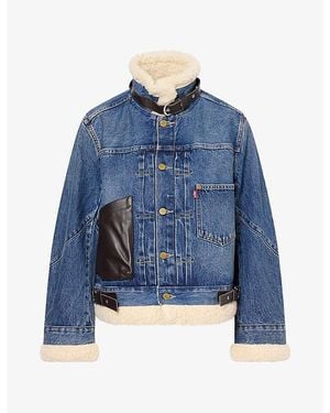 Sacai X Levi`S Sherpa Denim Jacket - Blue