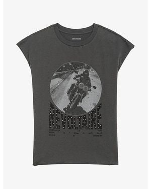 Zadig & Voltaire Cloe Rhinestone-Embellished Cotton-Jersey Tank Top - Grey