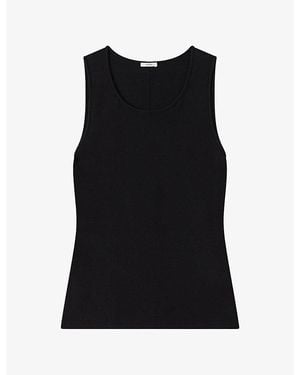 JOSEPH Rana Scoop-Neck Silk Tank Top - Black