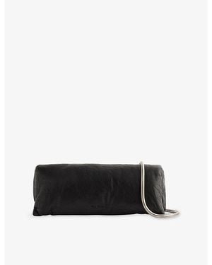 Rick Owens Soft Elongated Leather Clutch Bag - Black