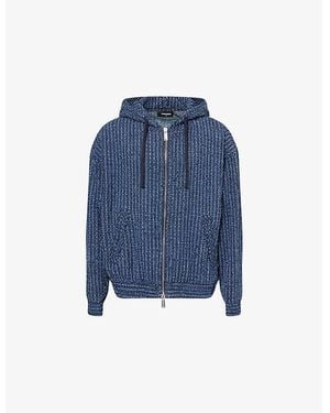 DSquared² Hooded Long-Sleeve Denim Hoody - Blue