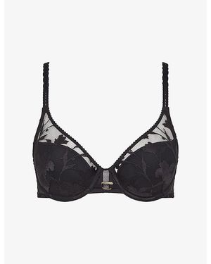 Chantelle Idyll Plunge Spacer Lace Bra - Black