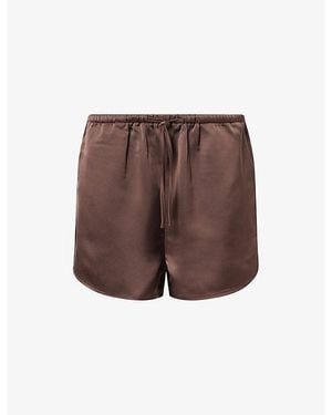 Pretty Lavish Breya Satin Shorts - Brown