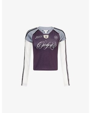 Jaded London Triple Layered Football Jersey Top - Purple