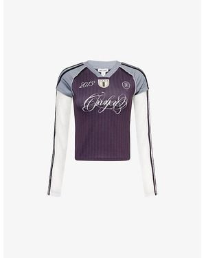 Jaded London Triple Layered Football Jersey Top - Purple